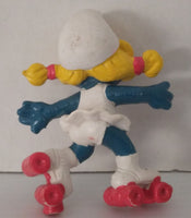 Smurfette Roller Skating Minature Figurine