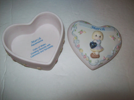 Precious Moments March Birthday Heart Trinket Box-We Got Character