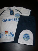Garfield 2 Piece White and Navy Blue Short Set Racing-We Got Character