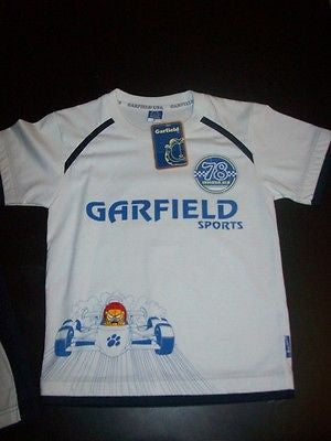 Garfield 2 Piece White and Navy Blue Short Set Racing-We Got Character