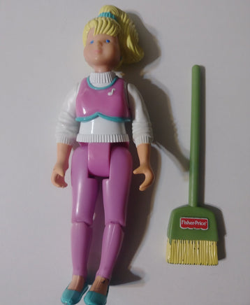 Fisher Price Loving Family Dollhouse Teenage Girl Figure with Broom-We Got Character