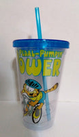 Clear Garfield Plastic Glass with Lid & Straw-We Got Character