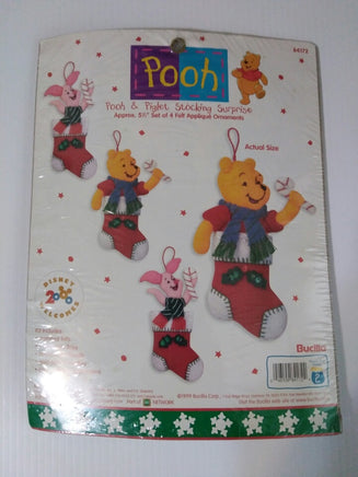 Winnie the Pooh & Piglet Stocking Surprise Felt Ornament Kit By Bucilla #84172-We Got Character