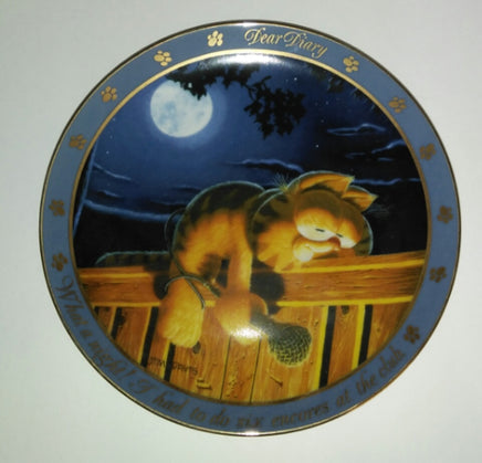 Garfield Dear Diary Plate What A Night-We Got Character