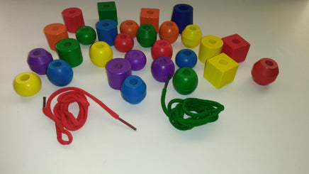 String Along Wooden Threading Blocks By Color or Shape-We Got Character