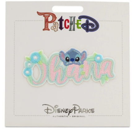 Disney Patched Stitch Ohana Flowers Embroidered Patch-wegotcharacter.com